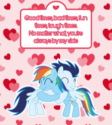 Size: 720x800 | Tagged: safe, artist:soarindasher10, derpibooru import, rainbow dash, soarin', pegasus, pony, g4, female, hearts and hooves day, holiday, hug, male, mare, shipping, soarindash, stallion, straight, valentine's day