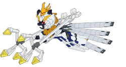 Size: 4221x2263 | Tagged: safe, artist:gmaplay, derpibooru import, oc, oc:banshee, kirin, pony, armor, gundam, gundam narrative, kirin oc, machine, mecha, mobile suit, mobile suit gundam, robotic arm, solo