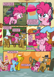 Size: 2482x3509 | Tagged: safe, artist:alexdti, derpibooru import, carrot cake, cup cake, igneous rock pie, pinkie pie, earth pony, pony, comic:how we met, g4, :p, apple, apple tree, cart, comic, cupcake, ears, eyes closed, eyes open, father and child, father and daughter, female, filly, filly pinkie pie, floppy ears, foal, food, indoors, male, mare, open mouth, open smile, outdoors, parent and child, raised hoof, raised leg, rock, rock farm, smiling, stallion, tongue, tongue out, tree, underhoof, younger