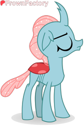 Size: 2695x4000 | Tagged: safe, artist:frownfactory, derpibooru import, ocellus, changedling, changeling, g4, eyes closed, female, horn, simple background, solo, standing, transparent background, vector