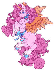 Size: 1577x2048 | Tagged: safe, artist:cocopudu, derpibooru import, oc, oc only, oc:princess wannabe, earth pony, pony, alicorn costume, chest fluff, clothes, cloven hooves, colored pupils, costume, fake horn, fake wings, female, looking at you, mare, not pinkie pie, paper crown, rearing, signature, simple background, smiling, smiling at you, solo, unshorn fetlocks, white background