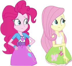 Size: 2744x2520 | Tagged: safe, derpibooru import, editor:jacksontormbaymaz, editor:mrtoonlover83, fluttershy, pinkie pie, human, equestria girls, g4, duo, duo female, female, simple background, transparent background