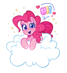 Size: 1216x1322 | Tagged: safe, artist:horsemoment, derpibooru import, pinkie pie, earth pony, pony, g4, cloud, on a cloud, simple background, solo, transparent background