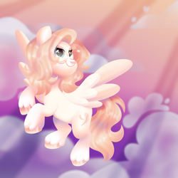 Size: 2048x2048 | Tagged: safe, artist:fizzlefer, derpibooru import, oc, oc only, oc:cin, pegasus, pony, crepuscular rays, female, mare, outdoors, solo