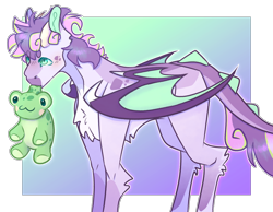 Size: 4500x3500 | Tagged: safe, artist:honkhonkbonk, derpibooru import, oc, oc:songbird, dracony, dragon, hybrid, interspecies offspring, mouth hold, offspring, parent:spike, parent:sweetie belle, parents:spikebelle, plushie, solo