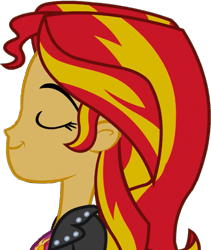 Size: 807x958 | Tagged: safe, derpibooru import, edit, edited screencap, editor:pascalmulokozi2, screencap, sunset shimmer, human, equestria girls, g4, background removed, clothes, evil smile, eyes closed, female, jacket, my little pony equestria girls, not a vector, render, simple background, smiling, smug, solo, transparent background