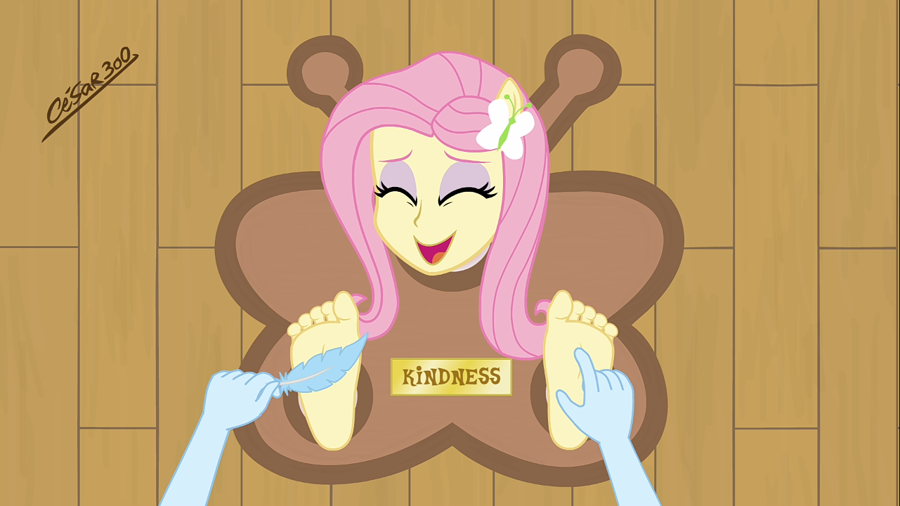 332328 - suggestive, artist:cesar3o0, fluttershy, rainbow dash, barefoot,  eyes closed, feather, feet, fetish, foot fetish, foot tickling, humanized,  laughing, offscreen character, open mouth, plaque, sexy, smiling, soles,  through wall, tickle torture ...