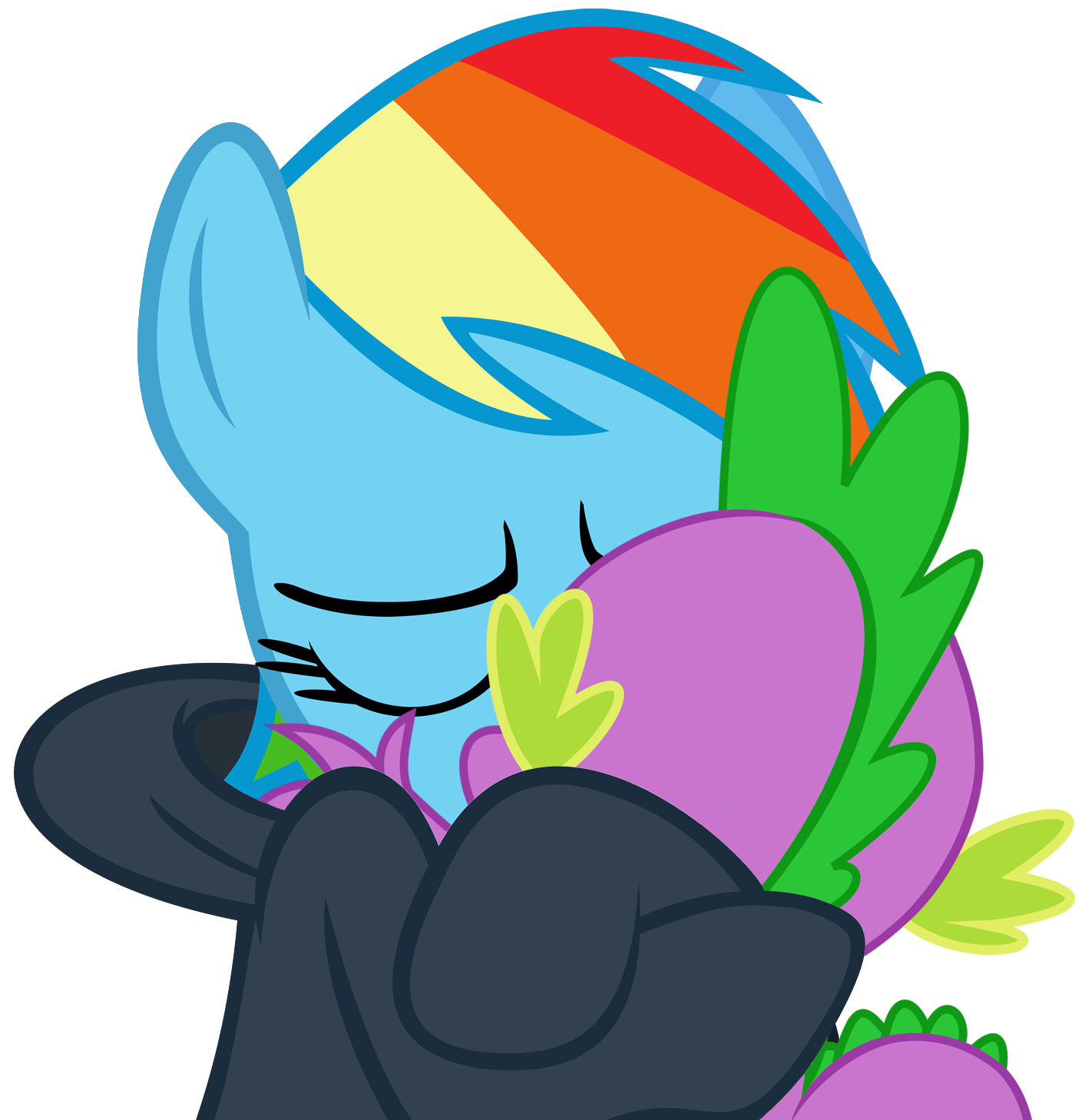 692107 - safe, artist:dasduriel, artist:twilightpoint, edit, rainbow dash,  spike, dragon, pegasus, pony, clothes, cute, female, hoodie, hug, kissing,  male, rainbowspike, shipping, straight - Ponybooru